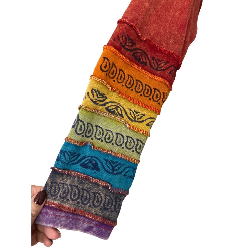 Greater Network 90s Boho Patchwork Cotton Top XXL Nepal Fair Trade Artsy - Picture 6 of 13